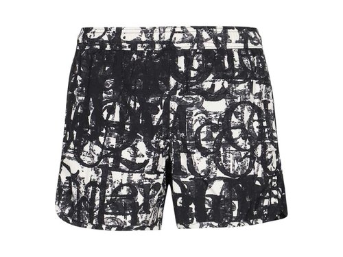 Alexander McQueen Logo Signature Swimshorts - Black/White - 7266484419Q9260