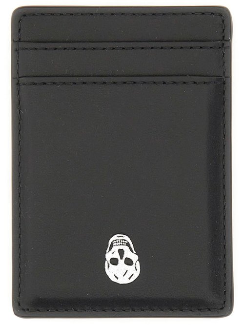 Alexander McQueen Magnetic Card Holder skull - 8361401AAVB1064