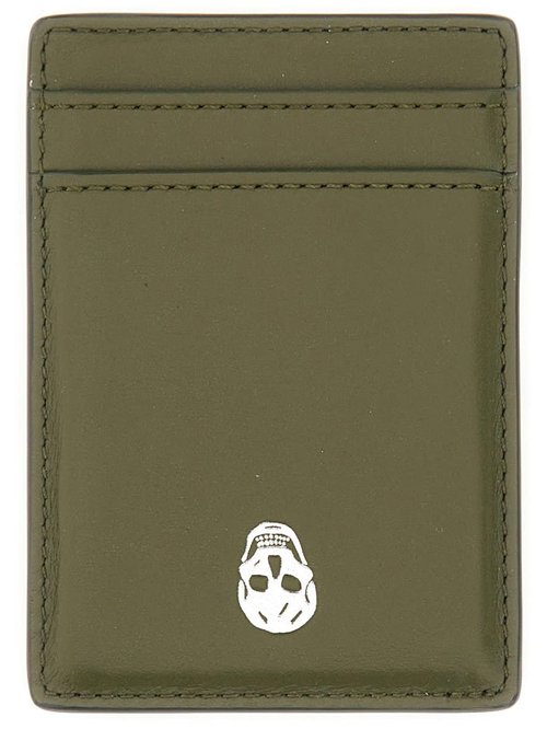Alexander McQueen Magnetic Card Holder skull - 8361401AAVB2875