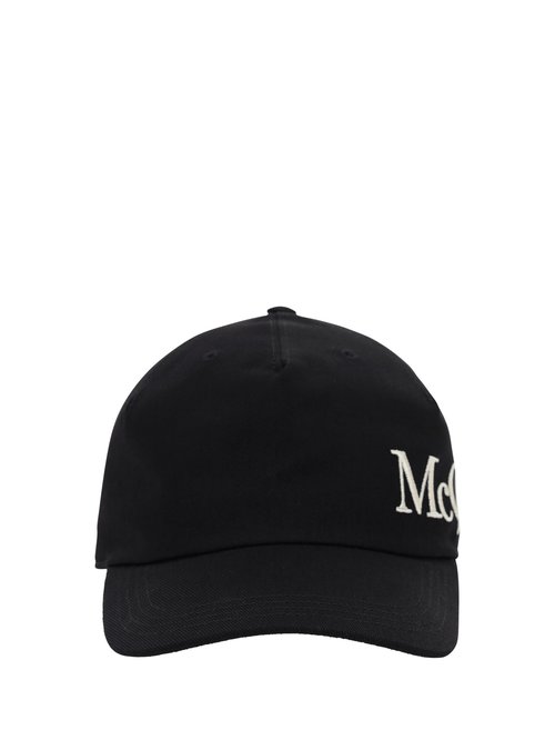 Alexander McQueen Oversized Embroidered Baseball Cap - Black Ivory - 6328964105Q1078