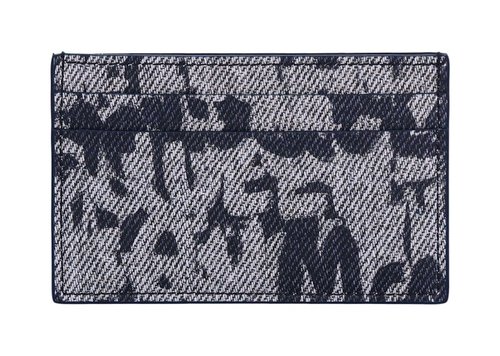 Alexander McQueen Mcqueen Graffiti Card Holder - Blue Grey