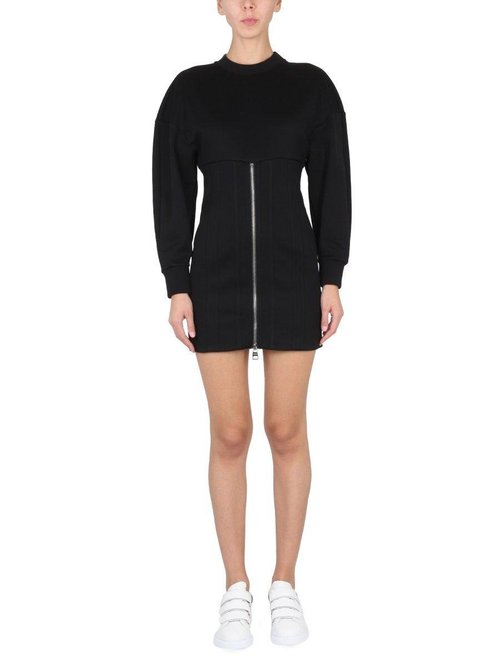 Alexander McQueen Mini Dress With Cocoon Sleeves - 718462QLAA81000