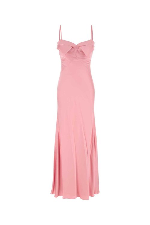 Alexander McQueen Pink Satin Long Dress - 839910QBABW5067