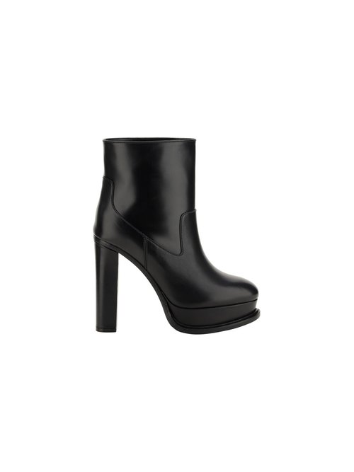 Alexander McQueen Leather Ankle Boot - Black - 734969WHSW01000