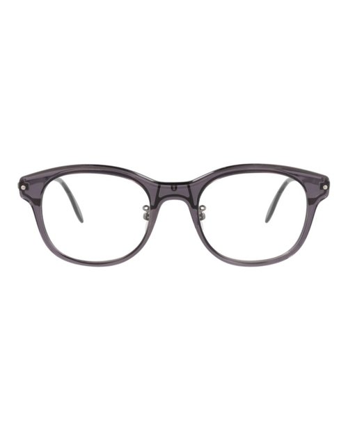 Alexander McQueen RoundFrame Acetate Optical Frames - Grey Ruthenium Transparent (Am0266O/30008681/001)