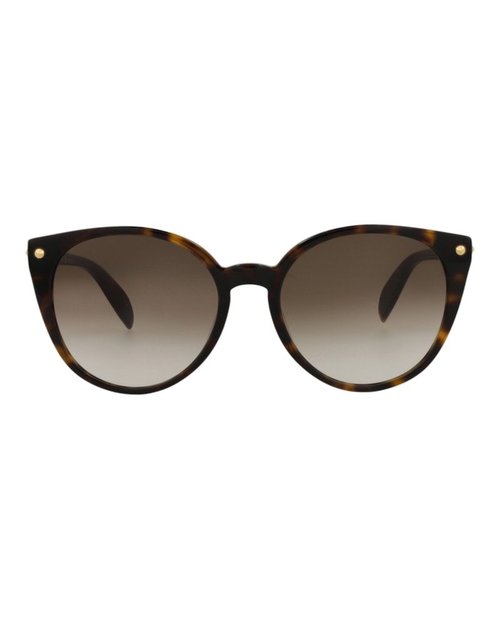 Alexander McQueen RoundFrame Acetate Sunglasses - Avana Avana Brown (Am0130S/30002577/002)