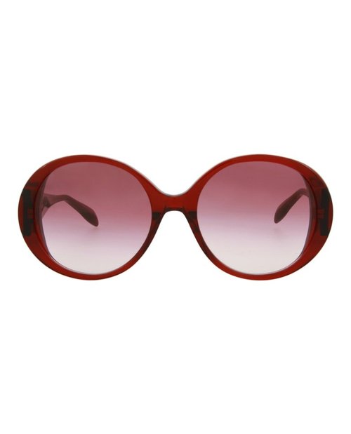 Alexander McQueen RoundFrame Acetate Sunglasses - Burgundy Red (Am0285S/30009390/005)