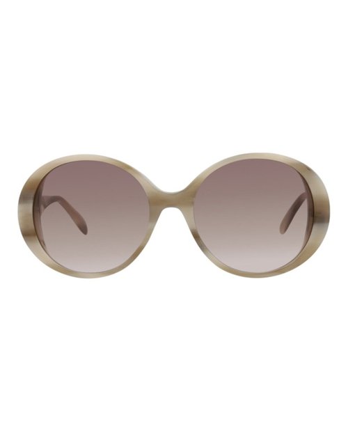 Alexander McQueen RoundFrame Acetate Sunglasses - Ivory Ivory Brown (Am0285S/30009390/004)