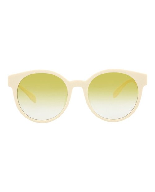 Alexander McQueen RoundFrame Acetate Sunglasses - White White Yellow (Am0349Sa/30012323/004)