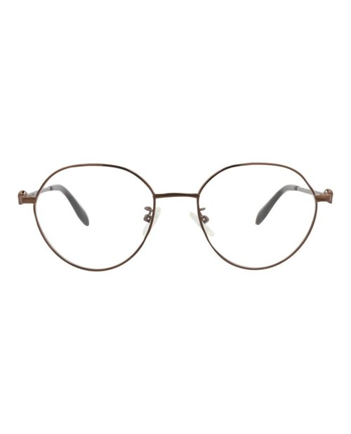 Alexander McQueen RoundFrame Metal Optical Frames - Brown Brown Transparent (Am0319O/30010861/003)