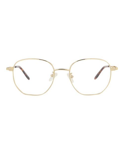 Alexander McQueen RoundFrame Metal Optical Frames - Gold Gold Transparent (Am0267O/30008679/002)