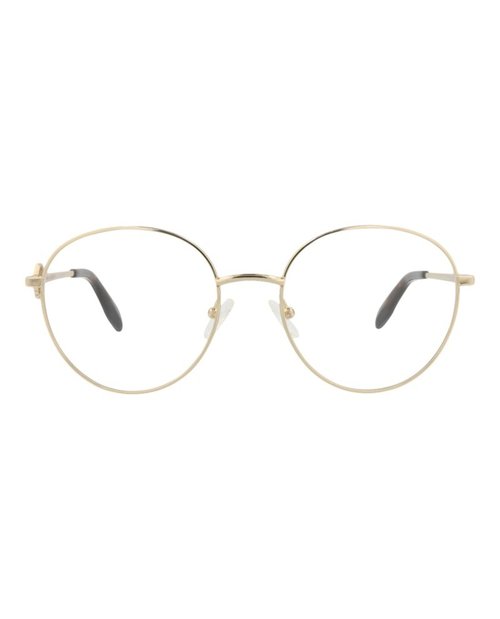 Alexander McQueen RoundFrame Metal Optical Frames - Gold Gold Transparent (Am0291O/30009427/002)