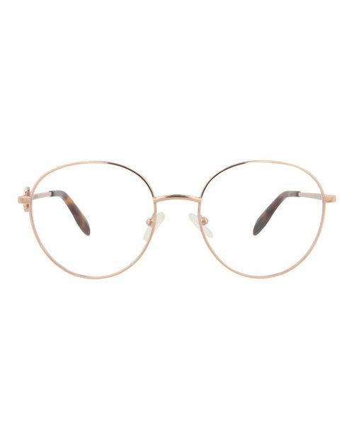 Alexander McQueen RoundFrame Metal Optical Frames - Gold Gold Transparent (Am0291O/30009427/003)