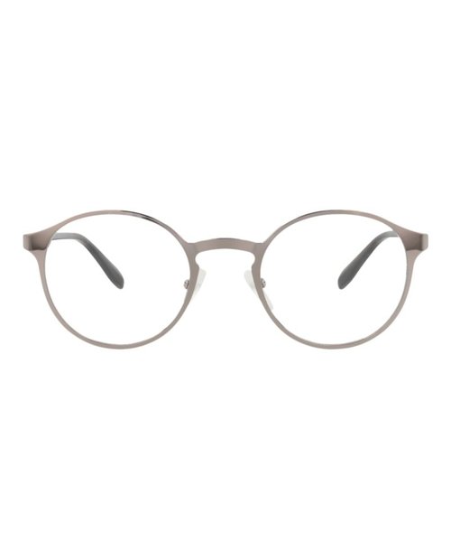 Alexander McQueen RoundFrame Metal Optical Frames - Ruthenium Havana Transparent (Am0166O/30006137/003)