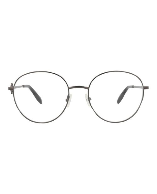 Alexander McQueen RoundFrame Metal Optical Frames - Ruthenium Ruthenium Transparent (Am0291O/30009427/001)