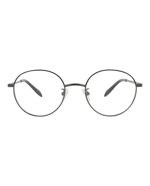 Alexander McQueen RoundFrame Metal Optical Frames - Ruthenium Ruthenium Transparent (Am0369O/30012347/004)
