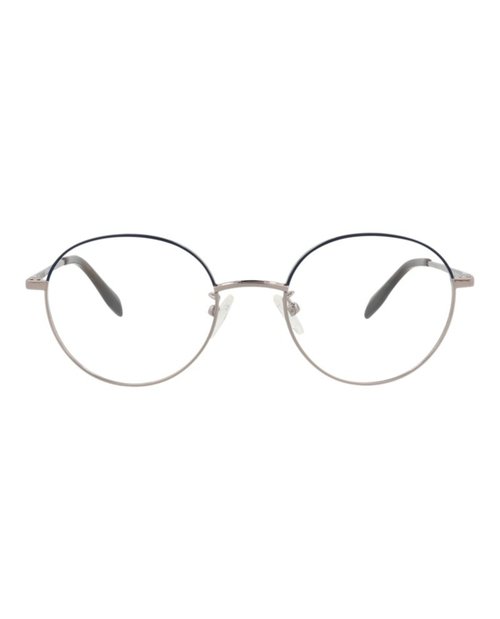 Alexander McQueen RoundFrame Metal Optical Frames - Ruthenium Ruthenium Transparent (Am0369O/30012347/006)