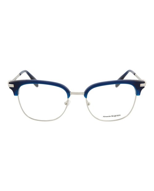 Alexander McQueen RoundFrame Metal Optical Frames - Silver Silver Transparent (Am0152O/30002600/004)