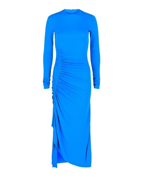 Alexander McQueen Ruched Maxi Dress - Aquamarine - BW21N5-30XH-466