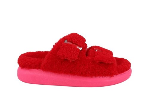 Alexander McQueen Oversized Hybrid Slide - Red/Pink - 676731WLEK36498