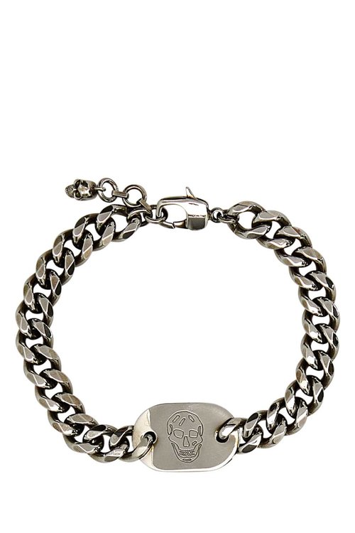 ブレスレット ALEXANDER MCQUEEN SILVER L BRACELET Embellished chain bracelet in silver - Mc Queen | Mytheresa