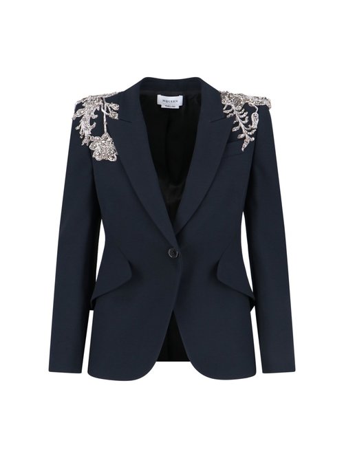 Alexander McQueen Single-breasted Blazer With Decorations - 838654QEAAA1000