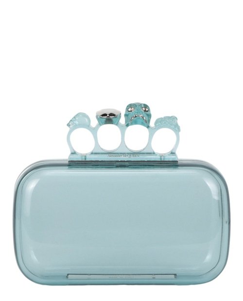 Alexander McQueen Skull FourRing Clutch - Pale Blue