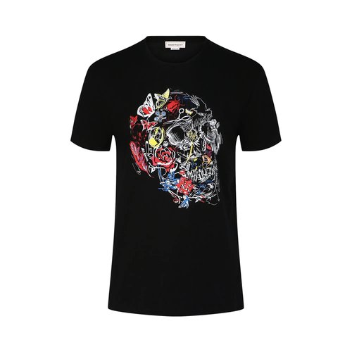 Alexander McQueen Skull-Print Crewneck T-Shirt - 682516QSZ500901