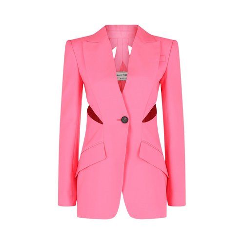 Alexander McQueen Slashed Single-Breasted Blazer - Pink - 757622QJACX5100