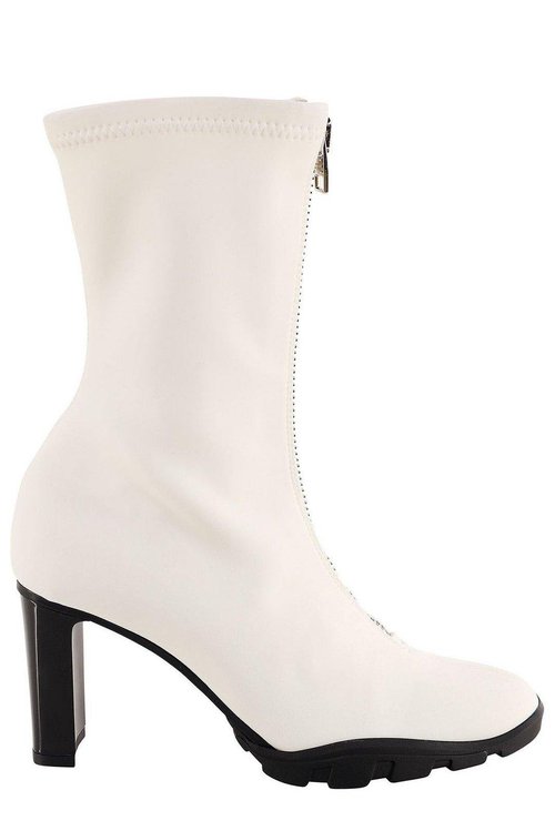 Alexander McQueen ZipUp Ankle Boots - Ivory - 690812W4SE09358