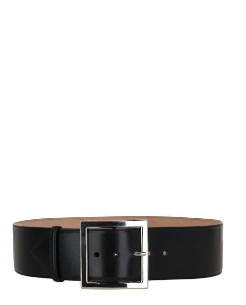 Alexander McQueen Square Buckle Ecolux Belt - Black