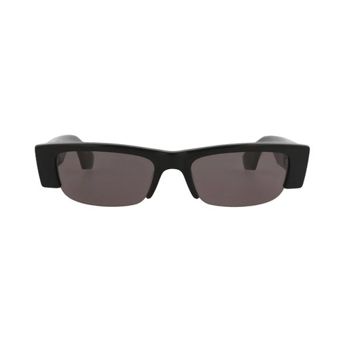 Alexander McQueen Square Sunglasses - 001 Black Black Grey - AM0404S001