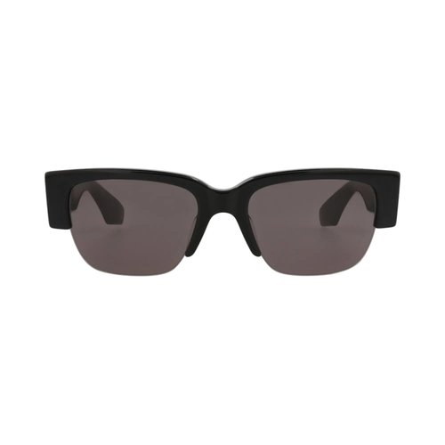 Alexander McQueen Square Sunglasses - 001 Black Black Grey - AM0405S001