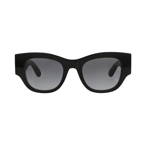 Alexander McQueen Square Sunglasses - 001 Black Black Grey - AM0420S001