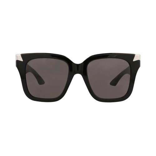 Alexander McQueen Square Sunglasses - 001 Black Black Grey - AM0440S001