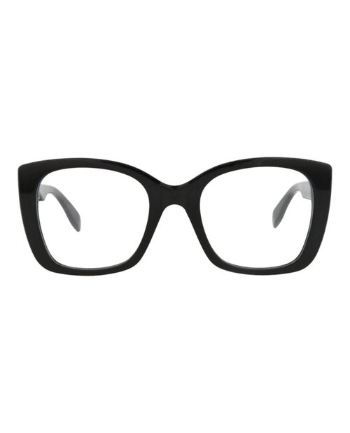 Alexander McQueen SquareFrame Acetate Optical Frames - Black Black Transparent (Am0351O/30012329/002)