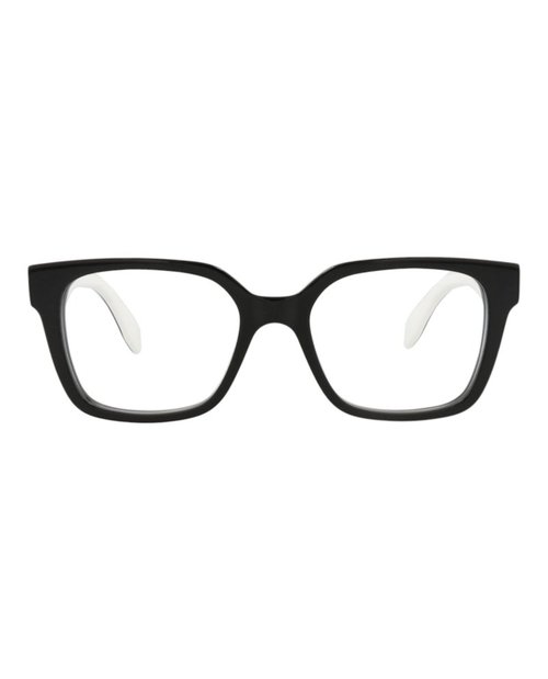 Alexander McQueen SquareFrame Acetate Optical Frames - Black Black Transparent (Am0358O/30012340/003)