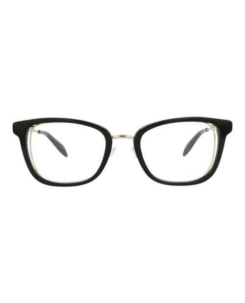 Alexander McQueen SquareFrame Acetate Optical Frames - Black Gold Transparent (Am0225O/30008068/001)