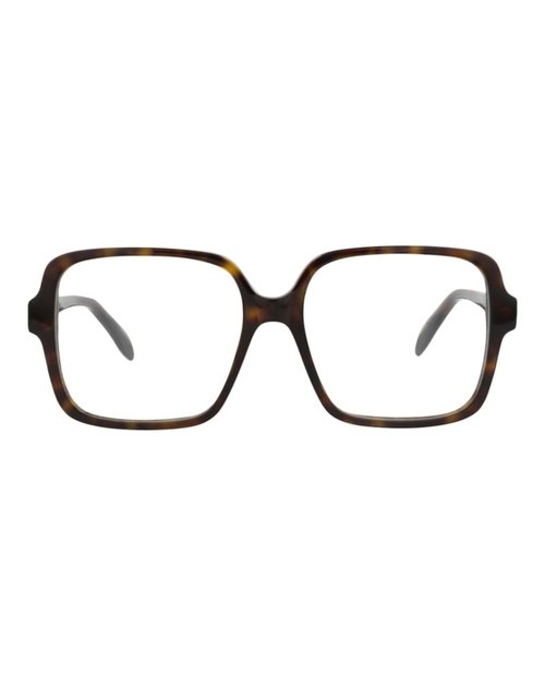 Alexander McQueen SquareFrame Acetate Optical Frames - Havana Havana Transparent (Am0286O/30009397/002)