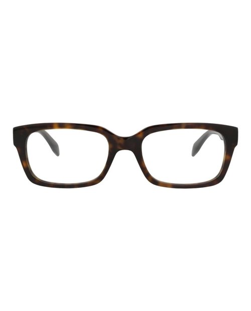 Alexander McQueen SquareFrame Acetate Optical Frames - Havana Havana Transparent (Am0345O/30011496/002)
