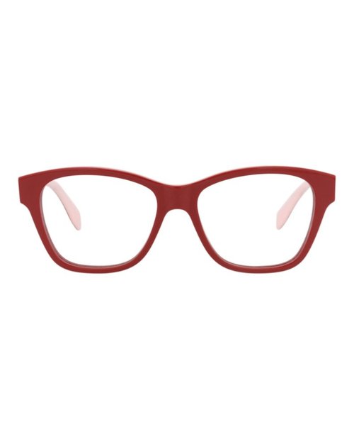 Alexander McQueen SquareFrame Acetate Optical Frames - Red Red Transparent (Am0306O/30010888/005)
