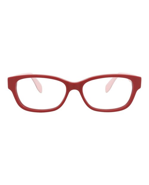 Alexander McQueen SquareFrame Acetate Optical Frames - Red Red Transparent (Am0344O/30011495/004)