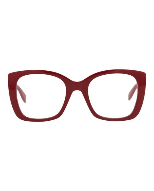 Alexander McQueen SquareFrame Acetate Optical Frames - Red Red Transparent (Am0351O/30012329/003)