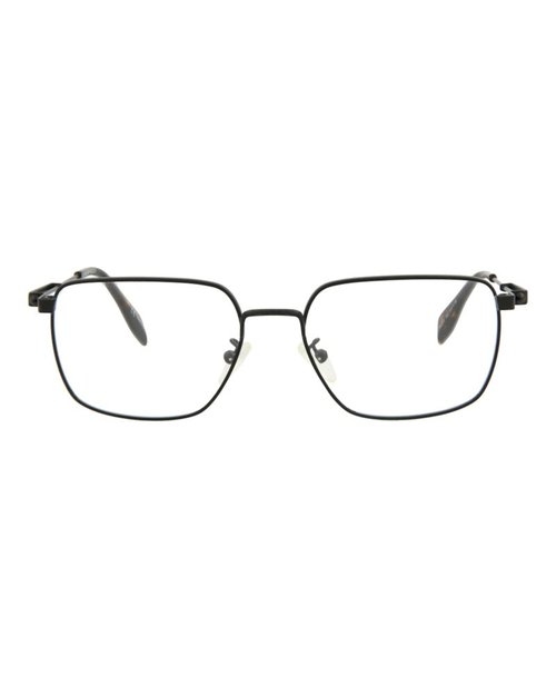 Alexander McQueen SquareFrame Metal Optical Frames - Black Black Transparent (Am0231O/30008069/002)
