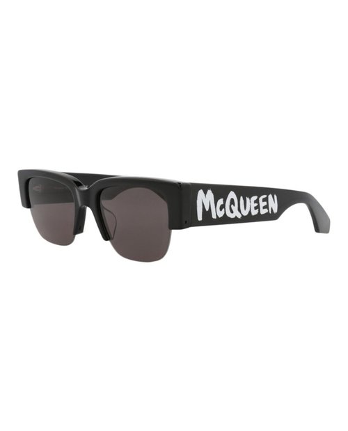 Alexander McQueen SquareFrame Recycled Acetate Sunglasses - Black Black Grey (Am0405S/30014336/001)