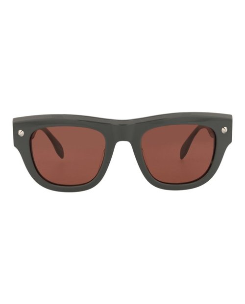 Alexander McQueen SquareFrame Recycled Acetate Sunglasses - Grey Grey Brown (Am0425S/30014620/004)