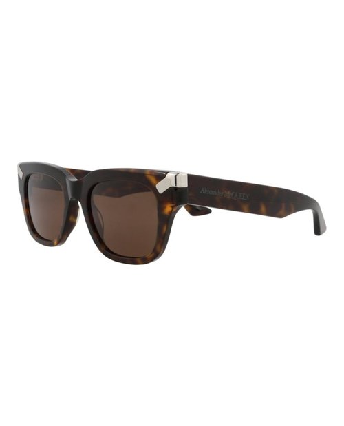 Alexander McQueen SquareFrame Recycled Acetate Sunglasses - Havana Havana Brown (Am0439S/30015176/003)