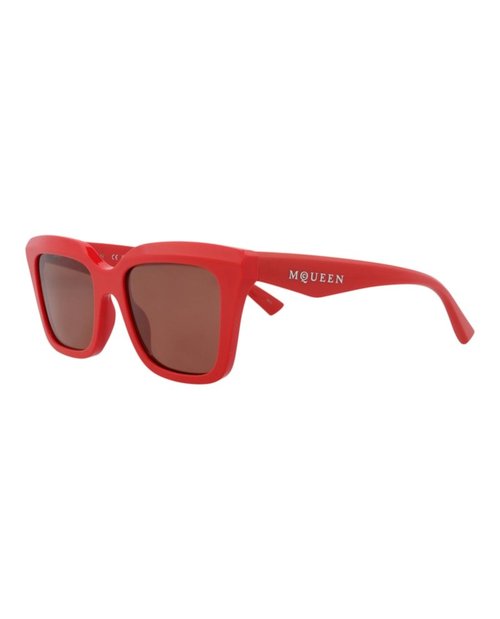 Alexander McQueen SquareFrame Recycled Acetate Sunglasses - Red Red Brown (Am0473S/30015682/003)