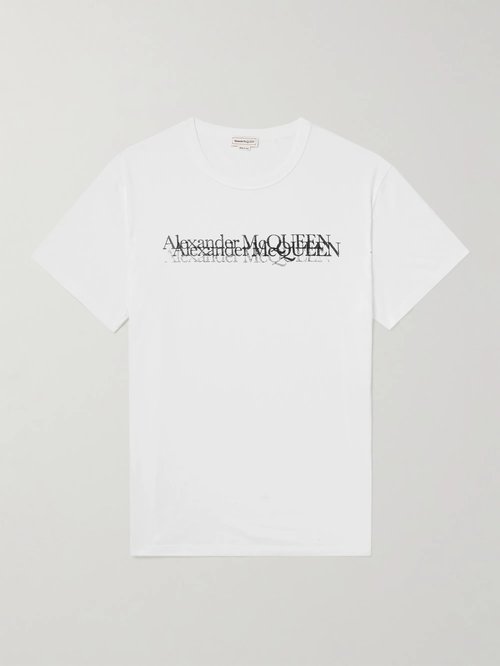 Alexander McQueen Logo Print T-Shirt - White - 727277QUZ170900