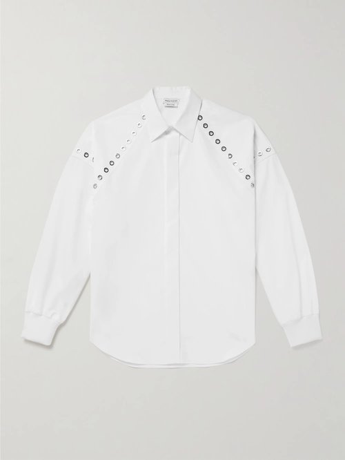 Alexander McQueen Grommet Detail Button-Up Shirt - 9000 - 726025QUN379000